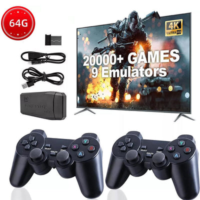 4K HDMI Retro Game Stick Console Plug Play 20000- Games 2 Wireless Controllers