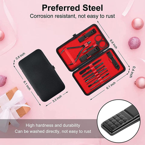 12 Pieces Manicure Pedicure Nail Care Set Cutter Clippers Tool Kit For Women Men